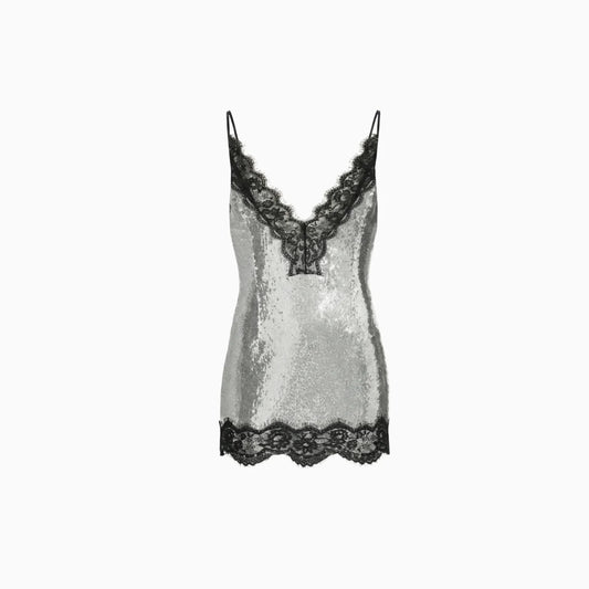 VESTIDO DECOTE RENDA PAETÊ AURA